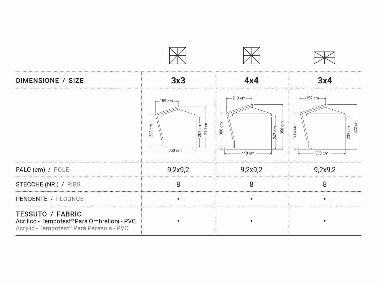 Ombrellone Vespucci 3x4 - 1