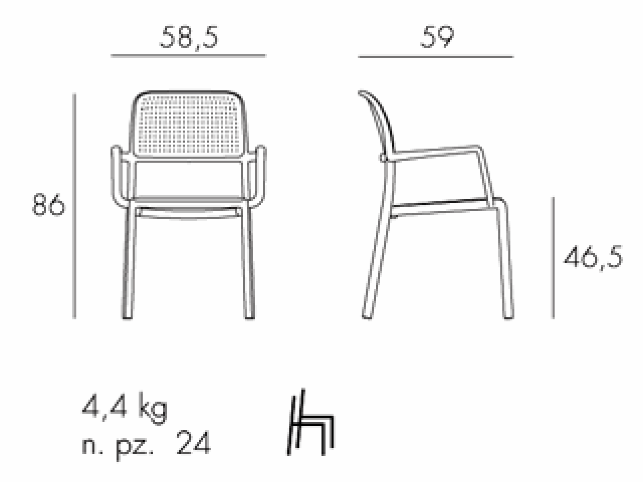 Set tavolo Levante 160/220 con 6 sedie Bora - 1