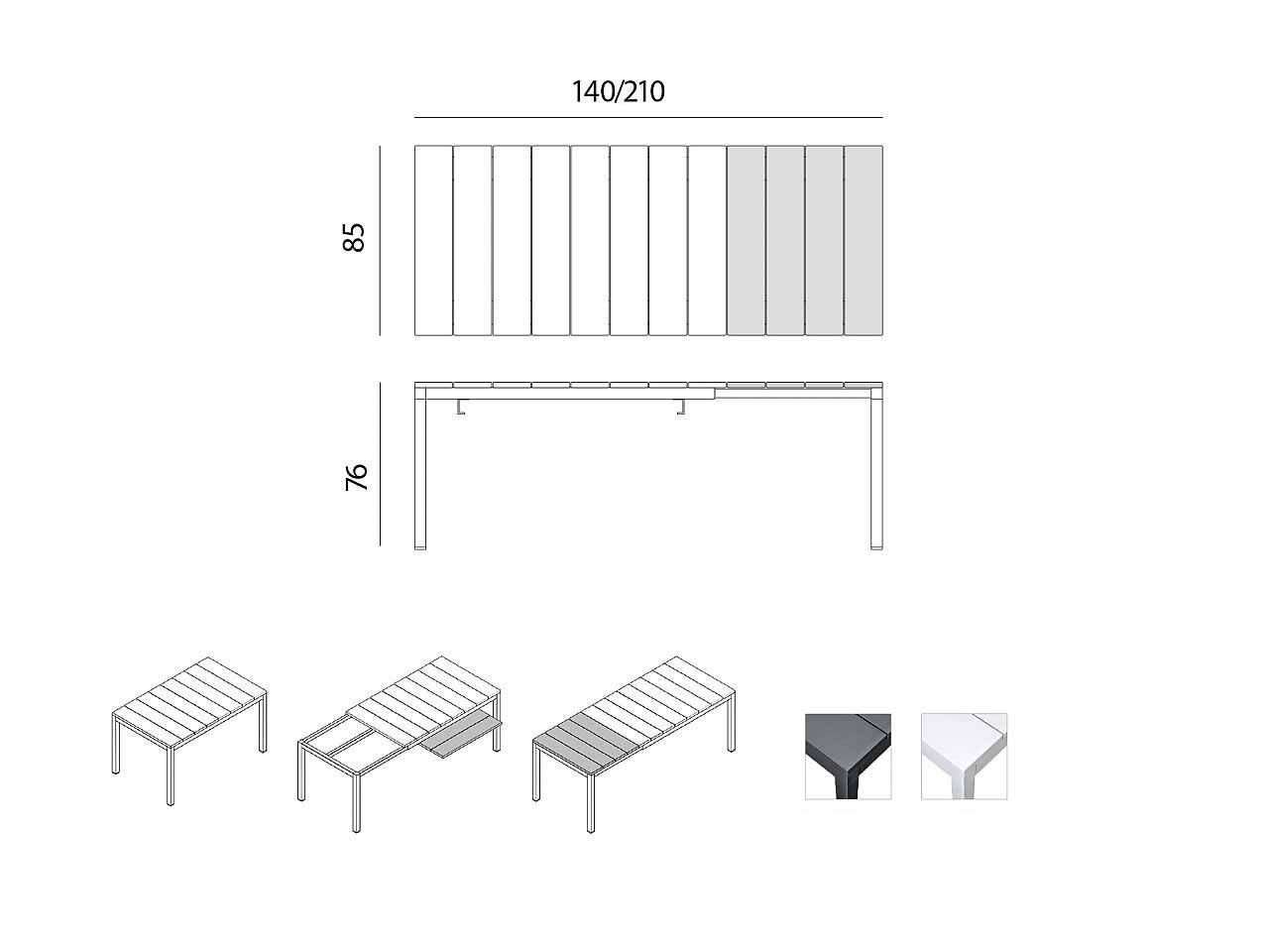 Set tavolo Rio Alu 140/210 con 6 sedie Doga Bistrot Bicolore - 2