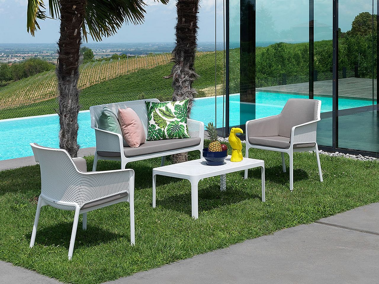 Set cuscineria salotto Net Relax Bench Shell - v5