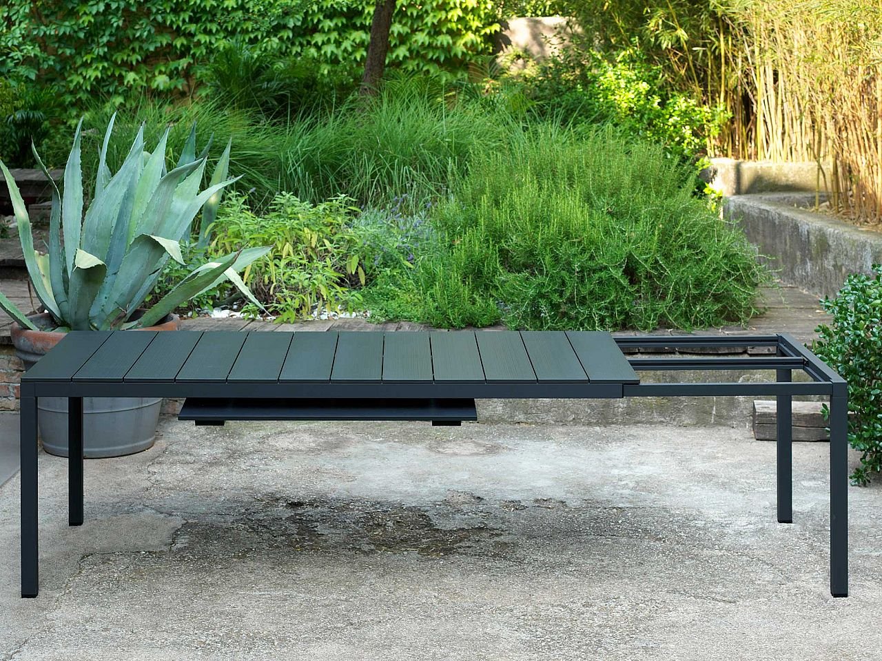 Set tavolo da giardino Rio 140/210 con 6 sedie Net Arcobaleno - v18