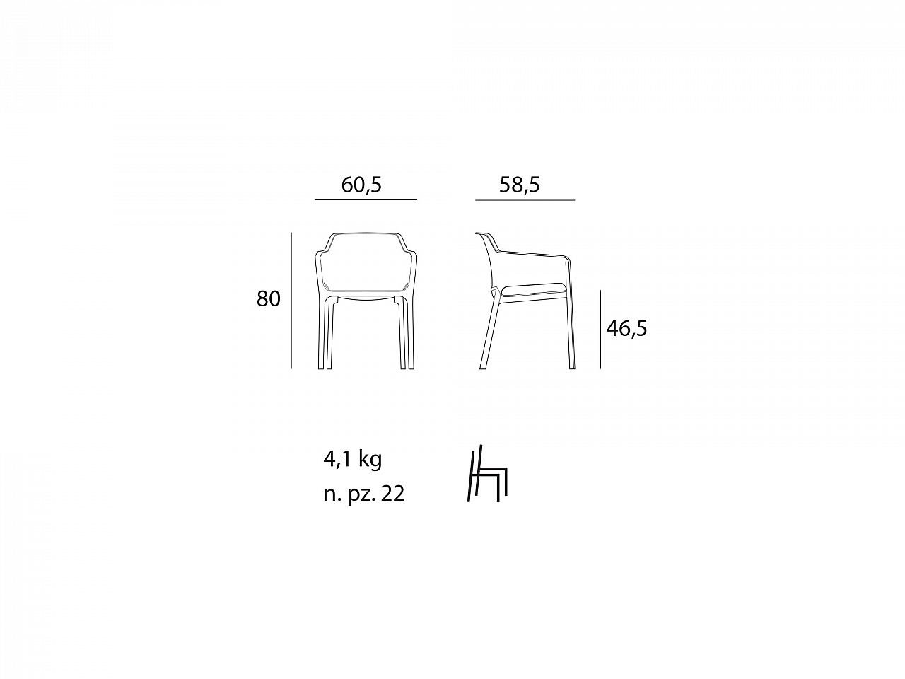 Set tavolo Rio 210/280 con 8 sedie Net - 1