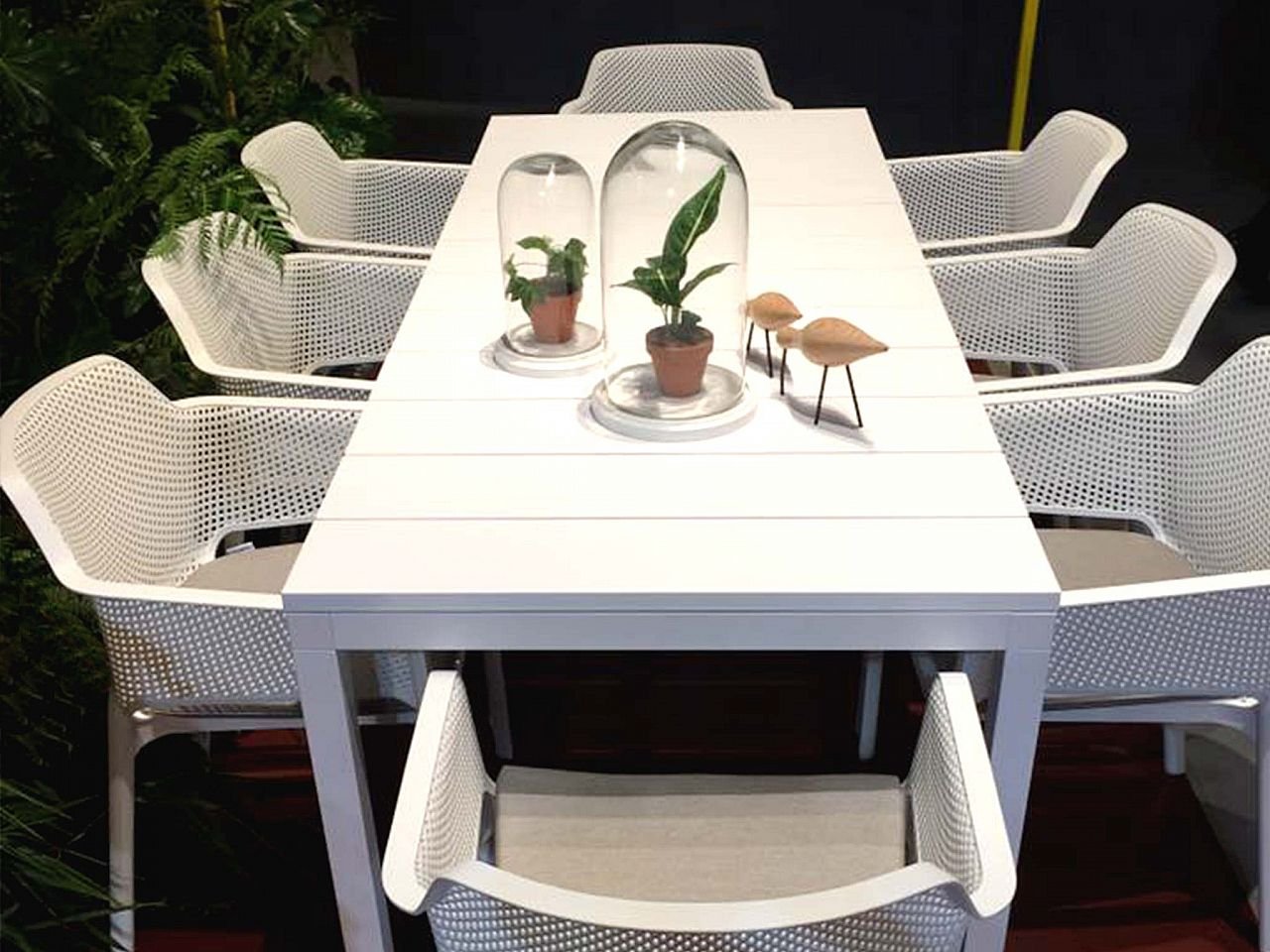 Set tavolo Rio 140/210 Alluminio con 6 sedie Net - v5