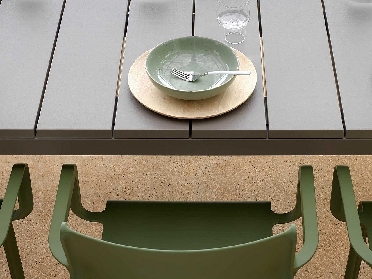 Set tavolo Rio 140/210 Alluminio con 6 sedie Trill Bistrot -4