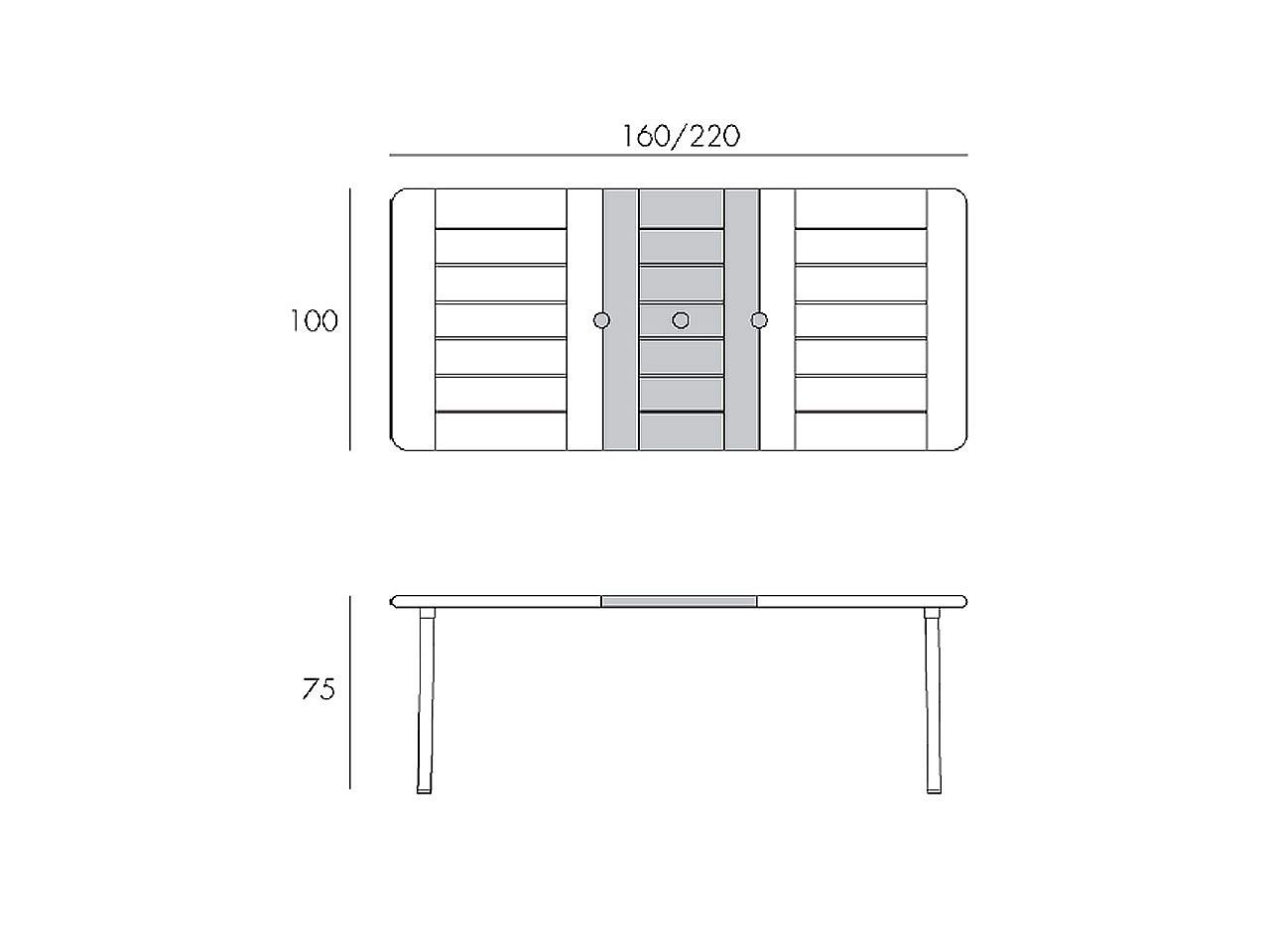 Set tavolo Maestrale 160/220 con 6 sedie Musa - 1
