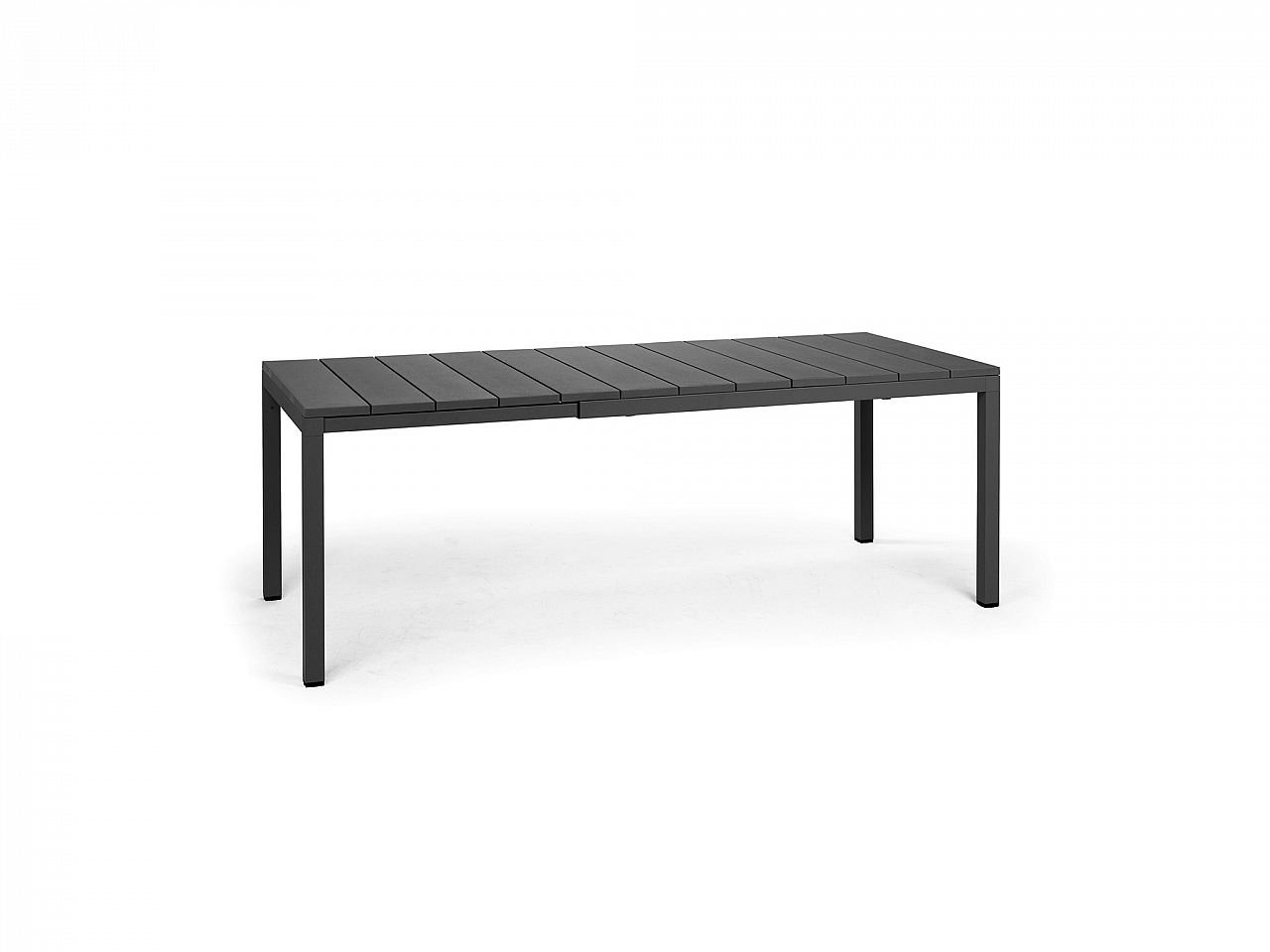 Set tavolo Rio 140/210 Alluminio con 6 sedie Trill con braccioli - v14