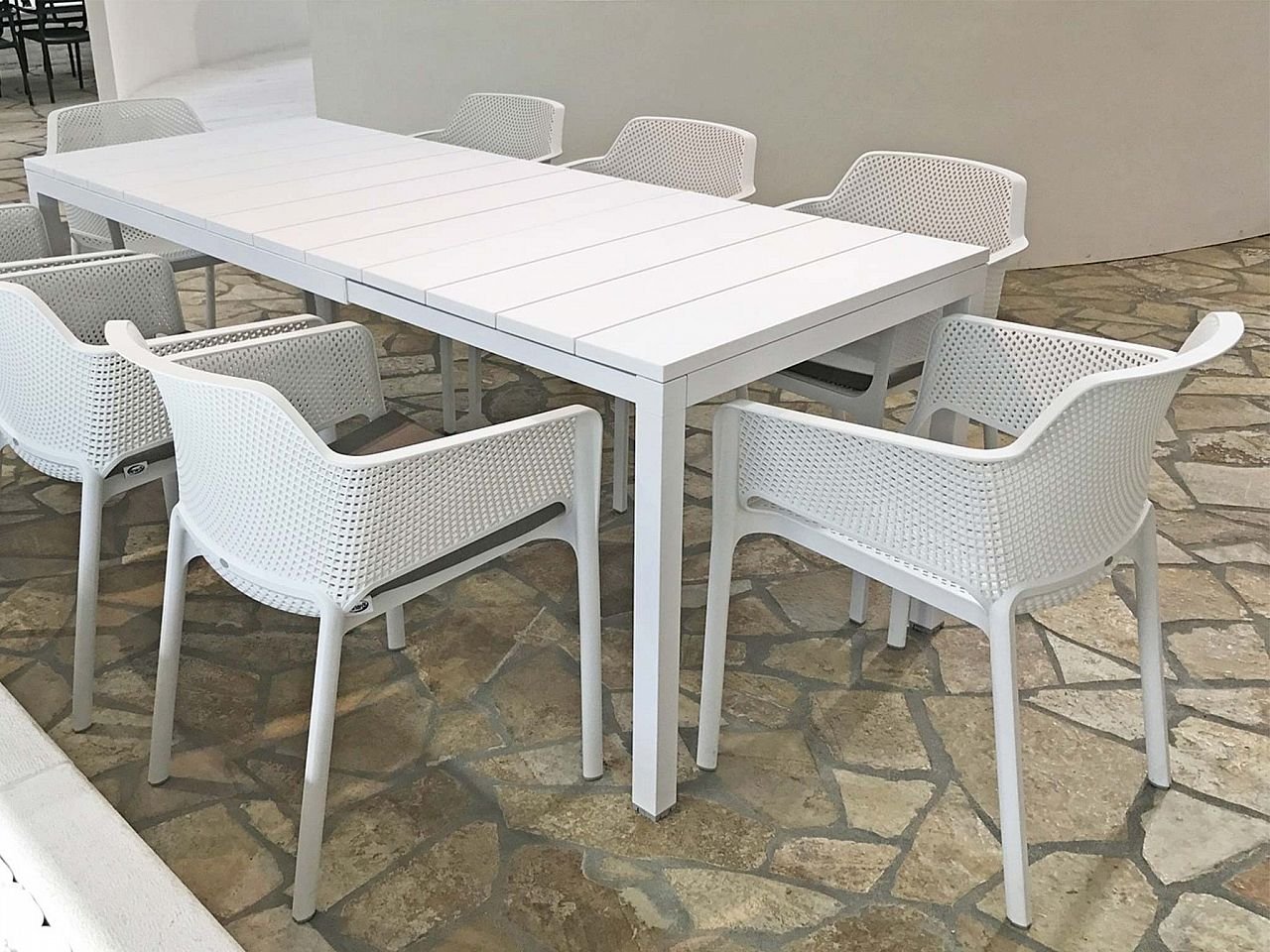 Set tavolo Rio 210/280 con 6 sedie Net -22