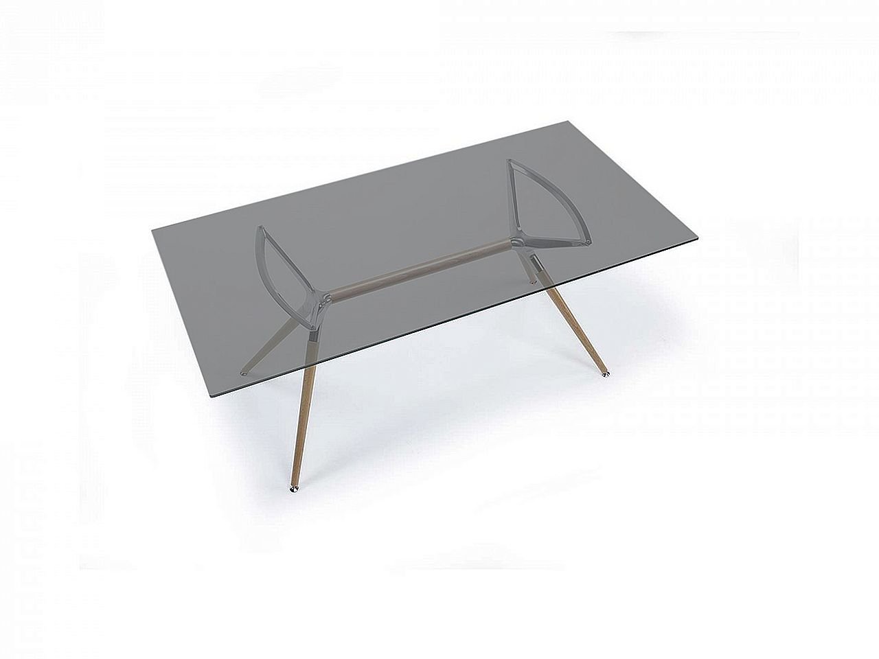 Tavolino in Vetro con Struttura in Metallo Made in Italy