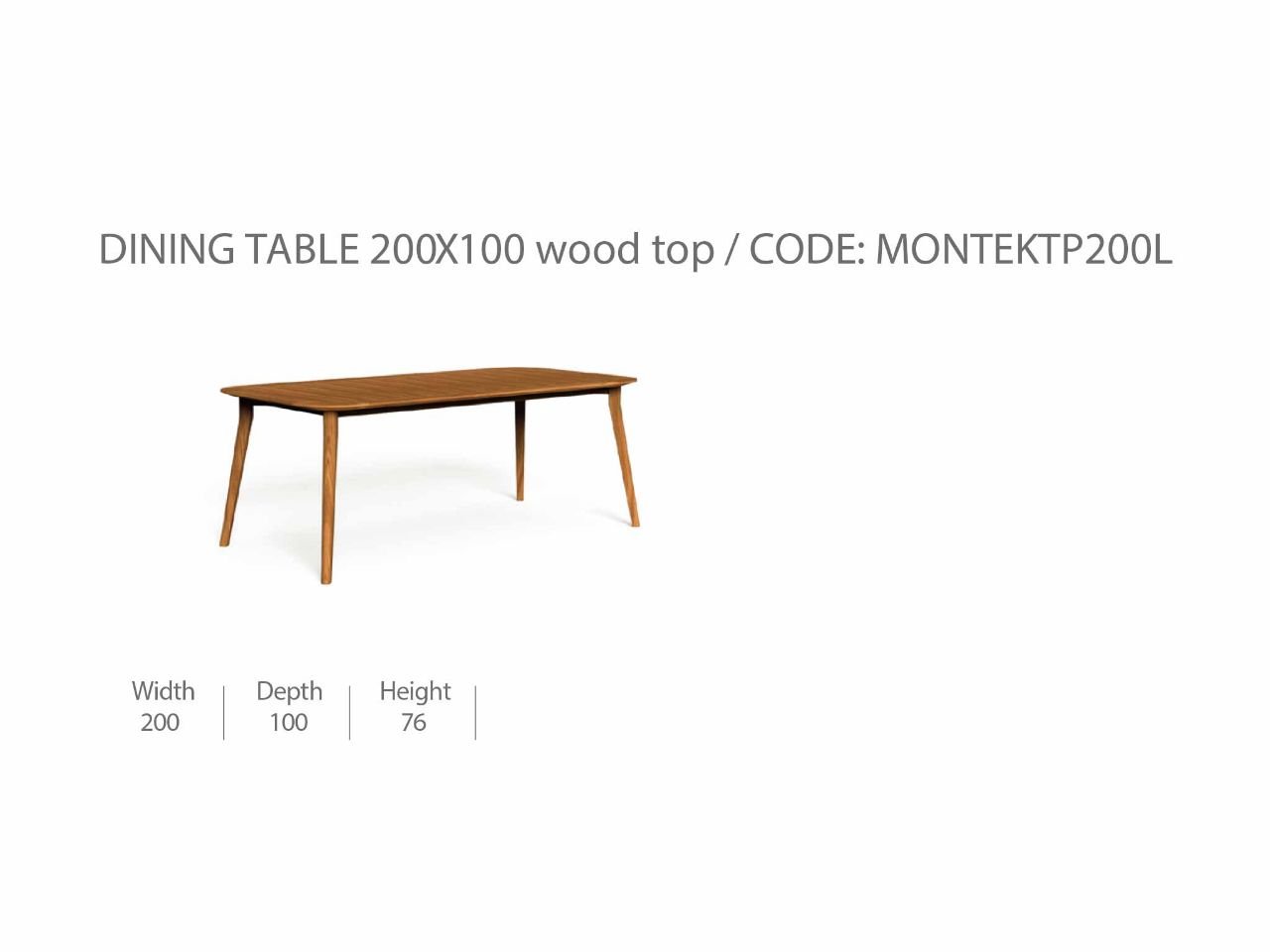 Tavolo da Pranzo Moon/Teak 200x100 - 1