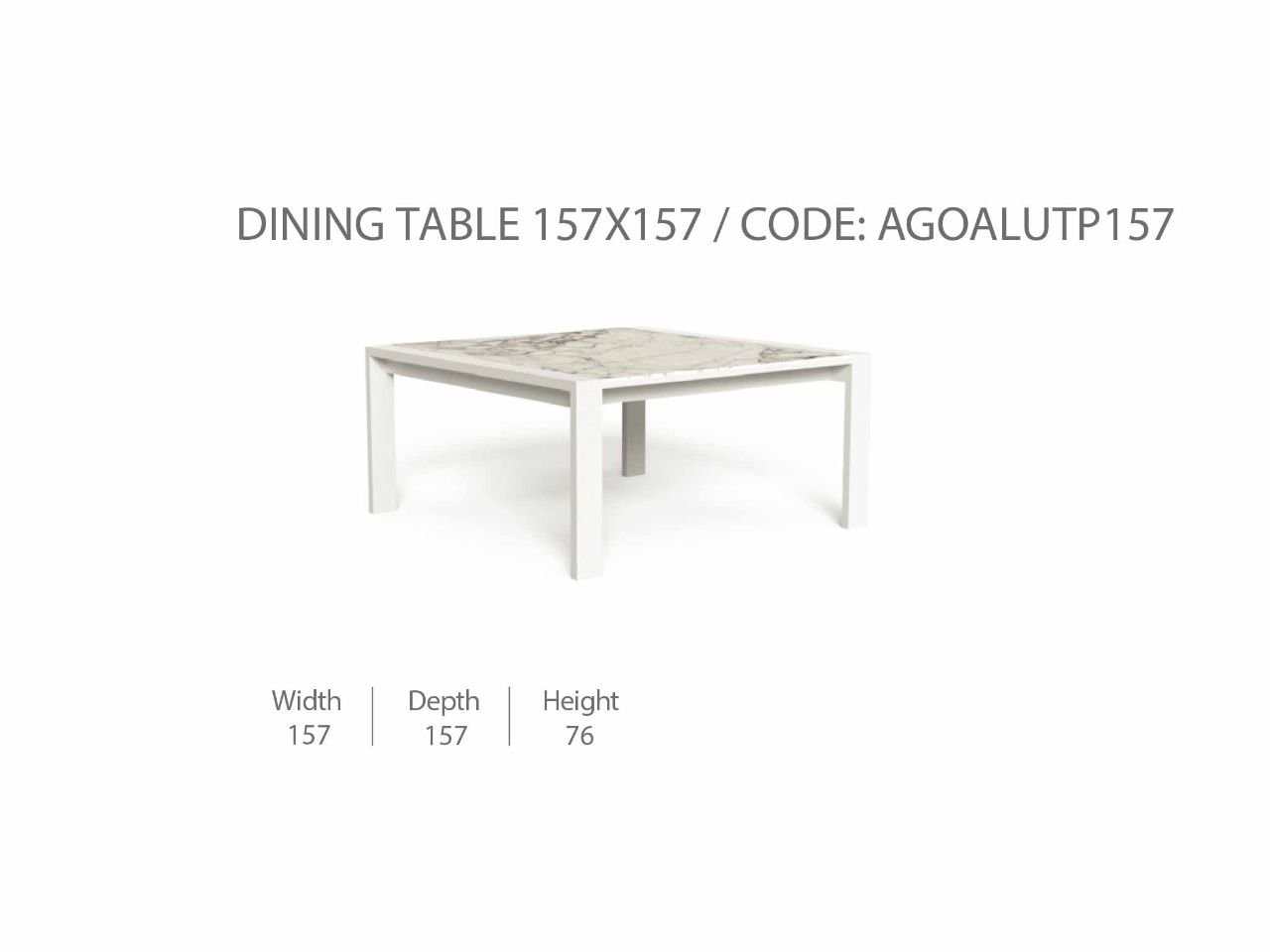 Tavolo da Pranzo Argo/Alu 157x157 - 1