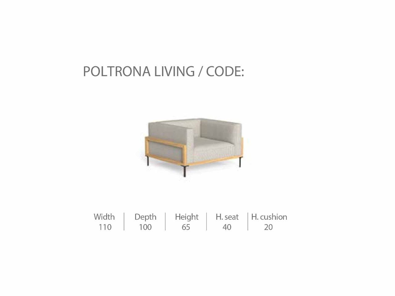 Poltrona Living CleoSoft/Wood - 1