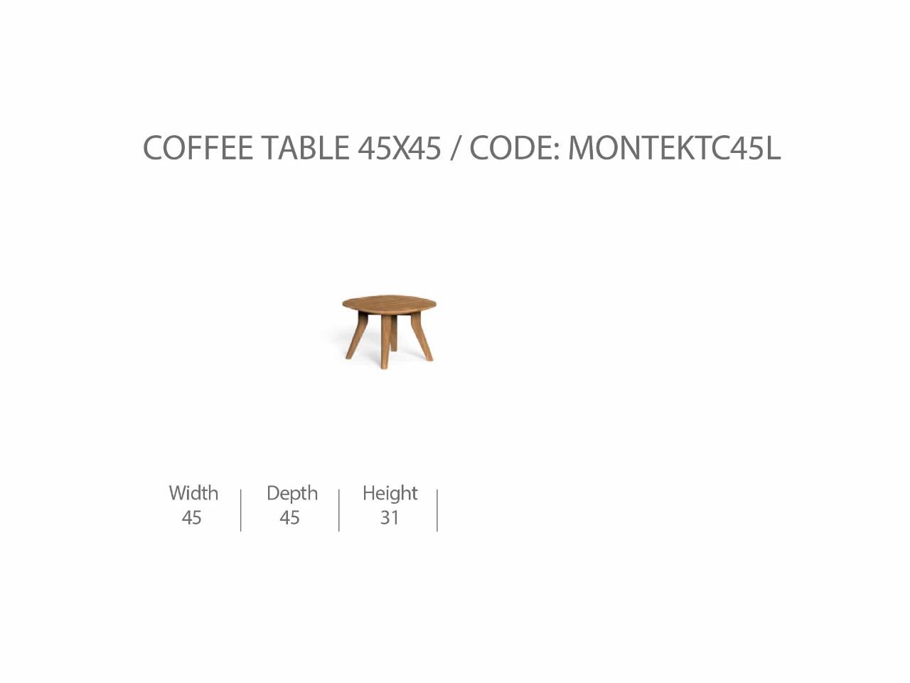Tavolino da Caffè Moon/Teak 45x45 - 1