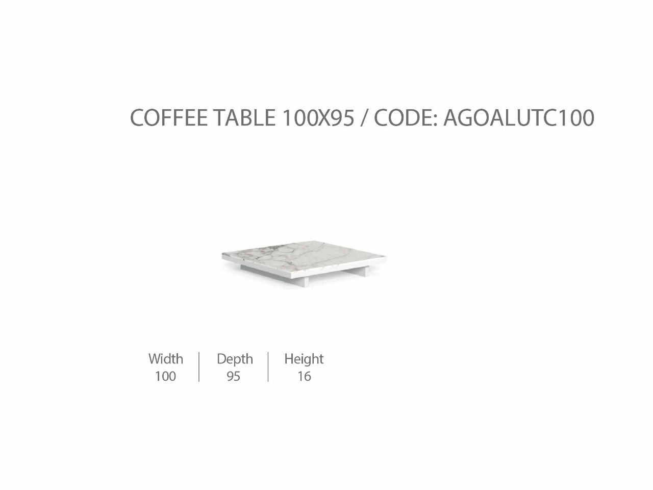 Tavolino da Caffè Argo/Alu 100x95 - 1