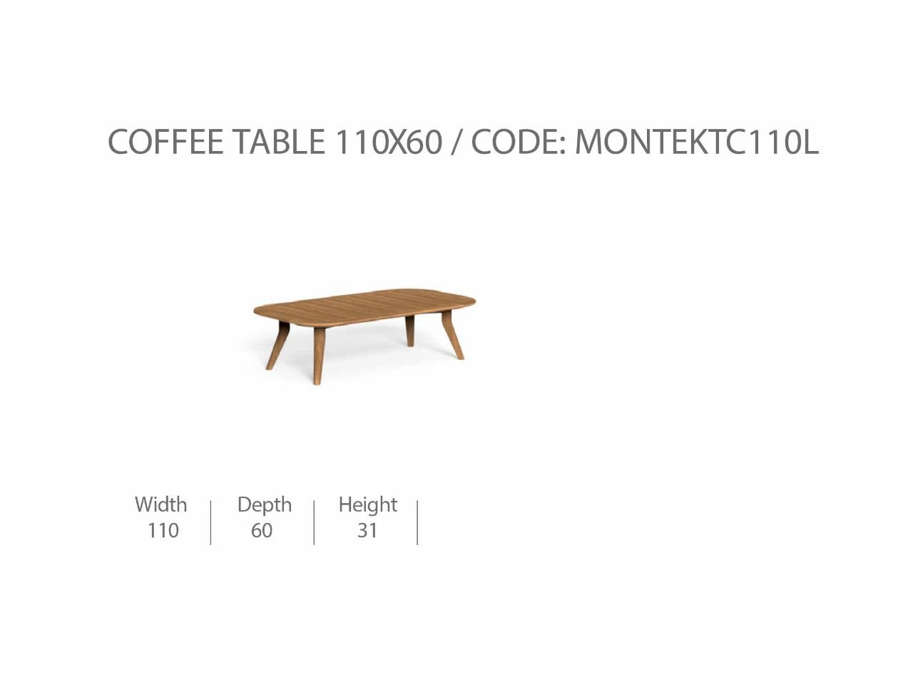 Tavolino da Caffè Moon/Teak 110x60 - 1