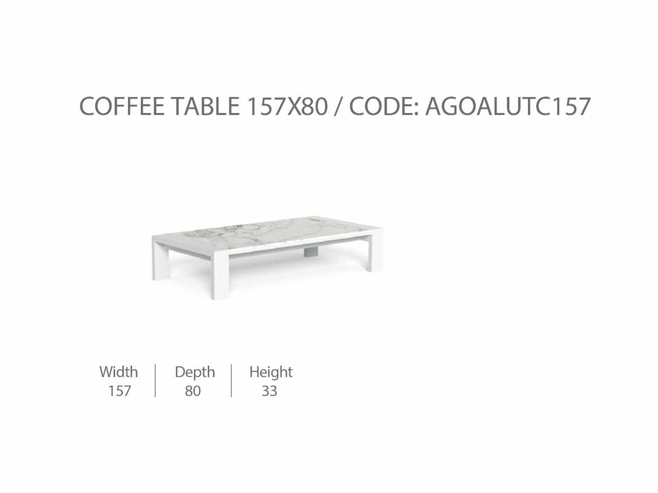 Tavolino da Caffè Argo/Alu 157x80 - 1