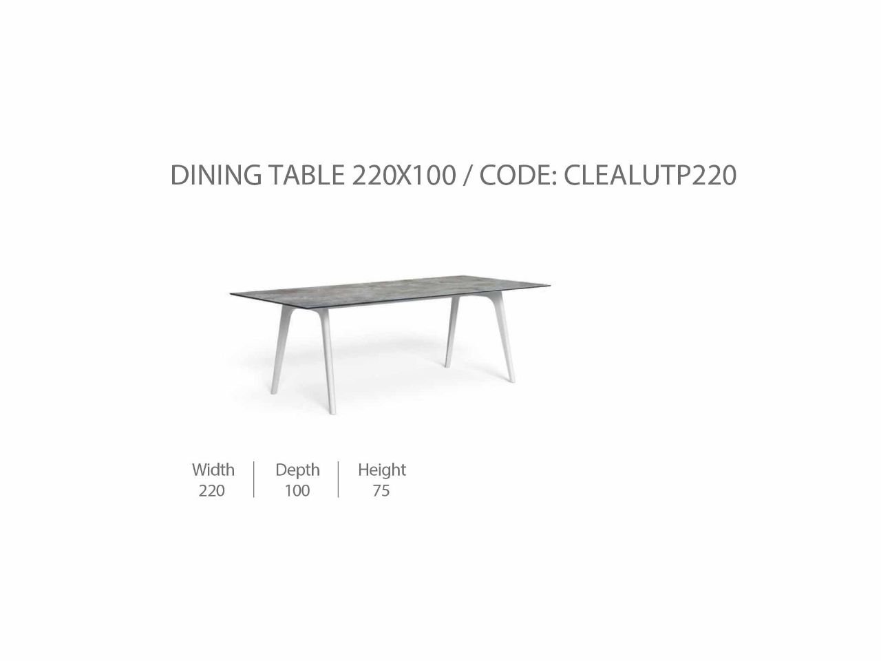 Tavolo da Pranzo 220x100 CleoSoft/Alu - 1