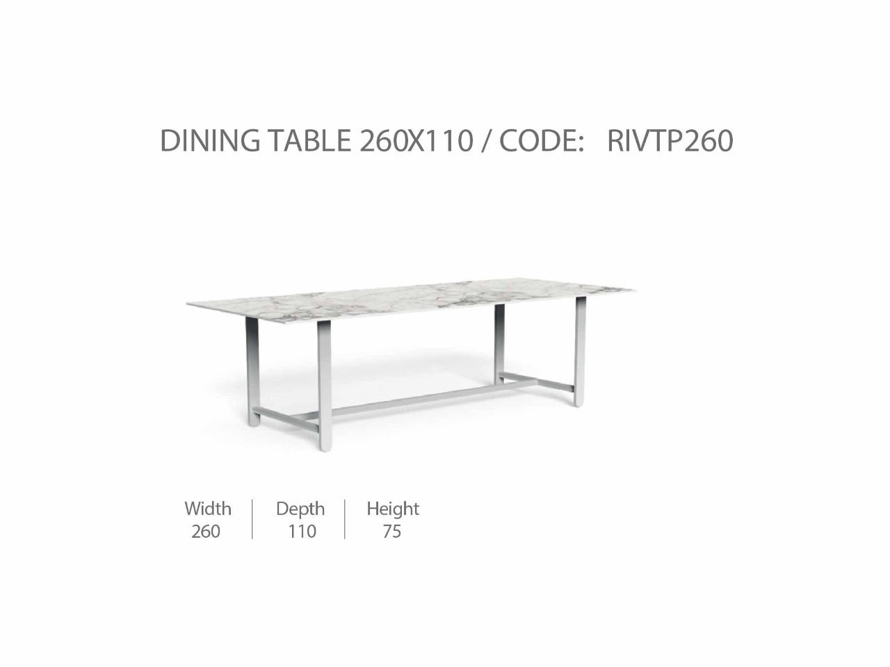 Tavolo da Pranzo Riviera 260x110 - 1