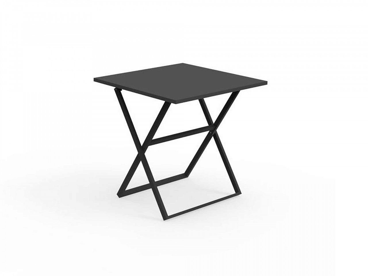 TALENTI tavolino pieghevole 70x70 cm da esterni QUEEN Collezione  PiùTrentanove (Charcoal - Alluminio verniciato) 