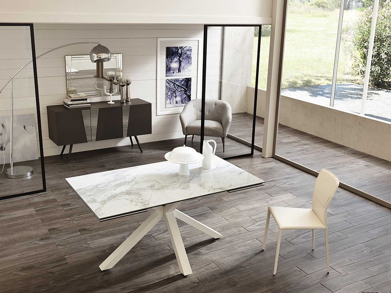 Tavolo allungabile Ceramica 1 160/240 marmo -4