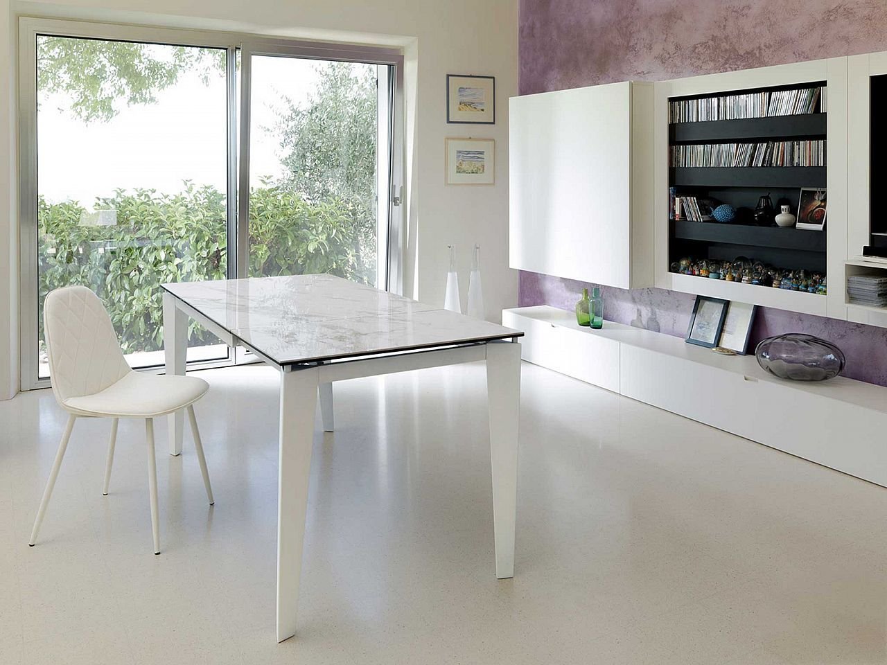 Tavolo allungabile Ceramica 2 120/170 marmo -1