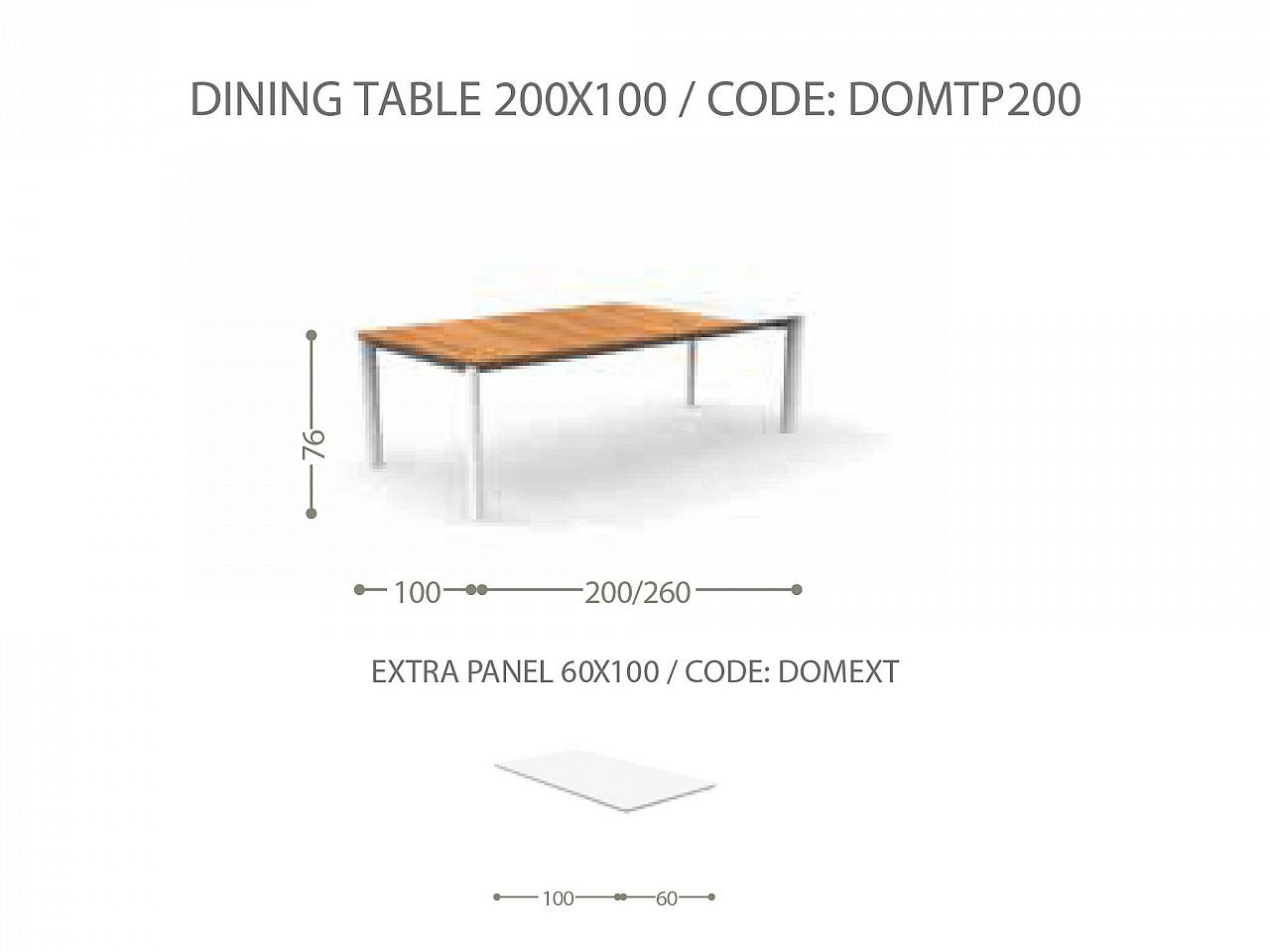 Tavolo da pranzo Domino 200/260 - 1