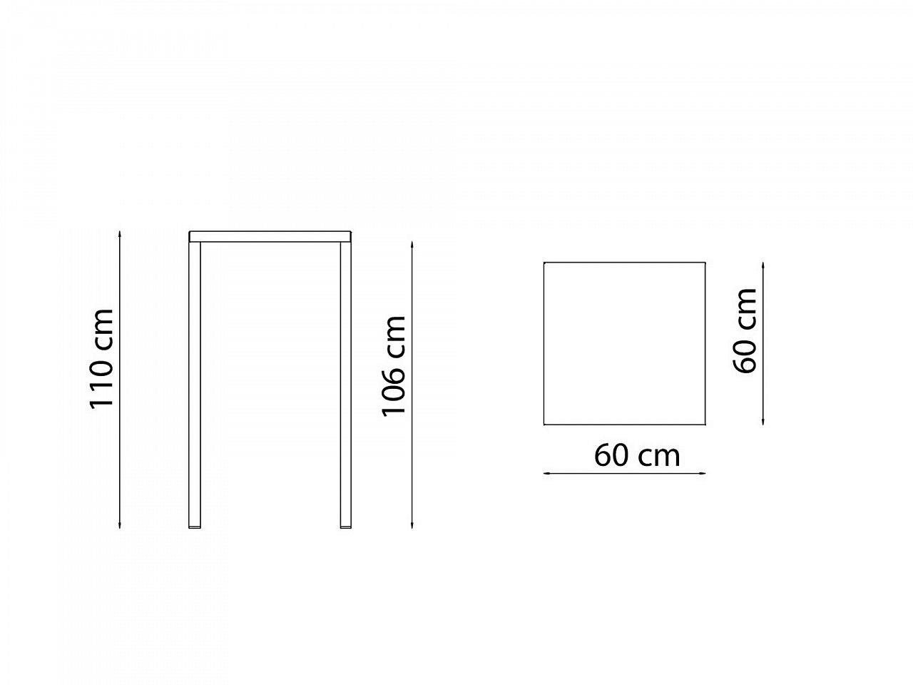 Tavolo alto Quatris 60x60 - 1