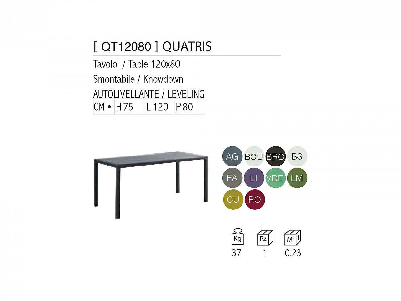 Tavolo Quatris 120x80 - 1