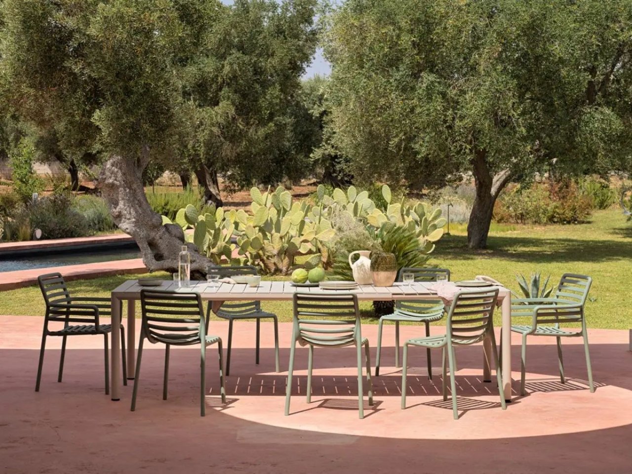 Set Tavolo Tevere 210/280 con 6 Sedie Tiberina Armchair - v7