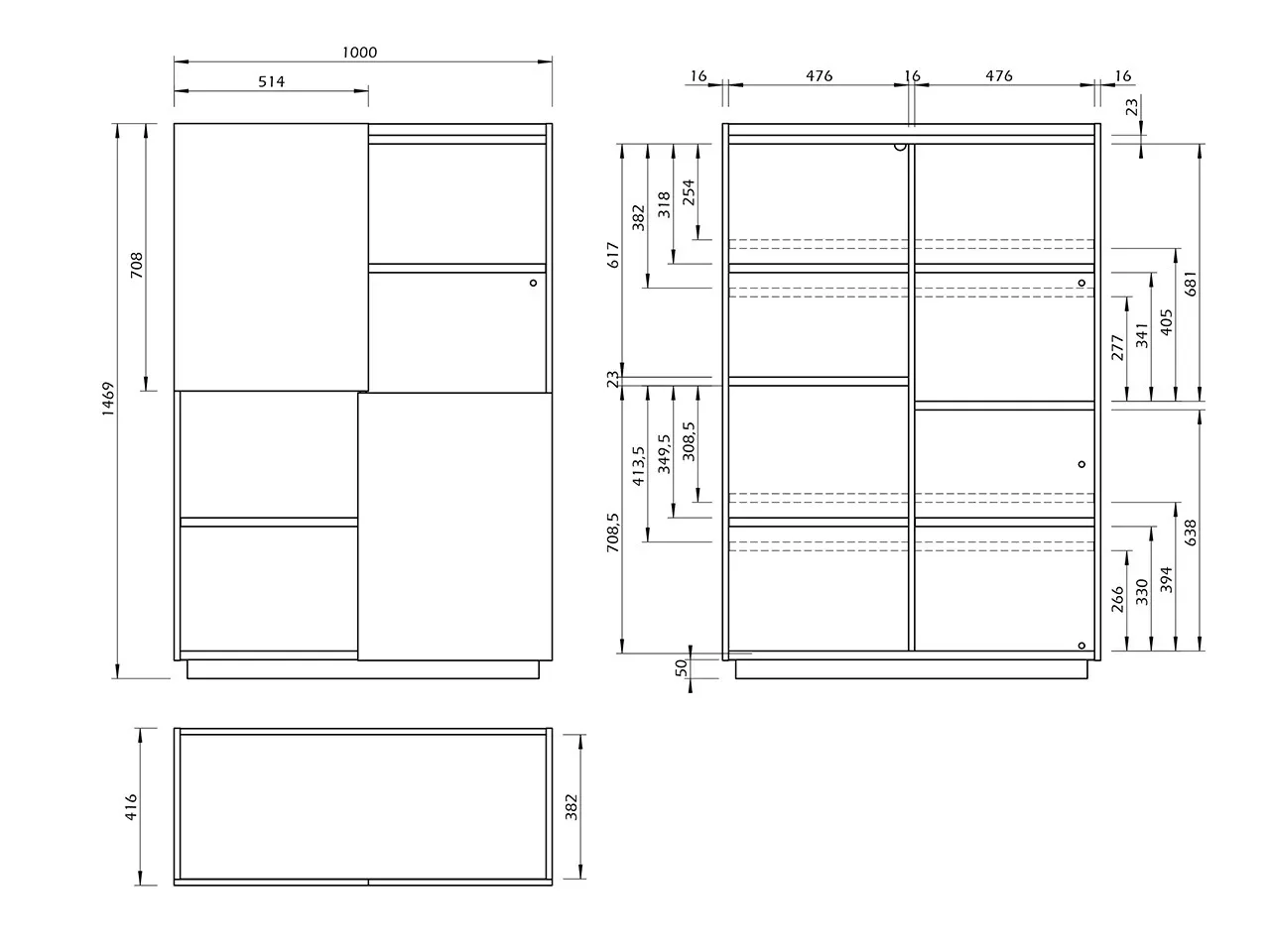 Credenza moderna alta Nina - 1