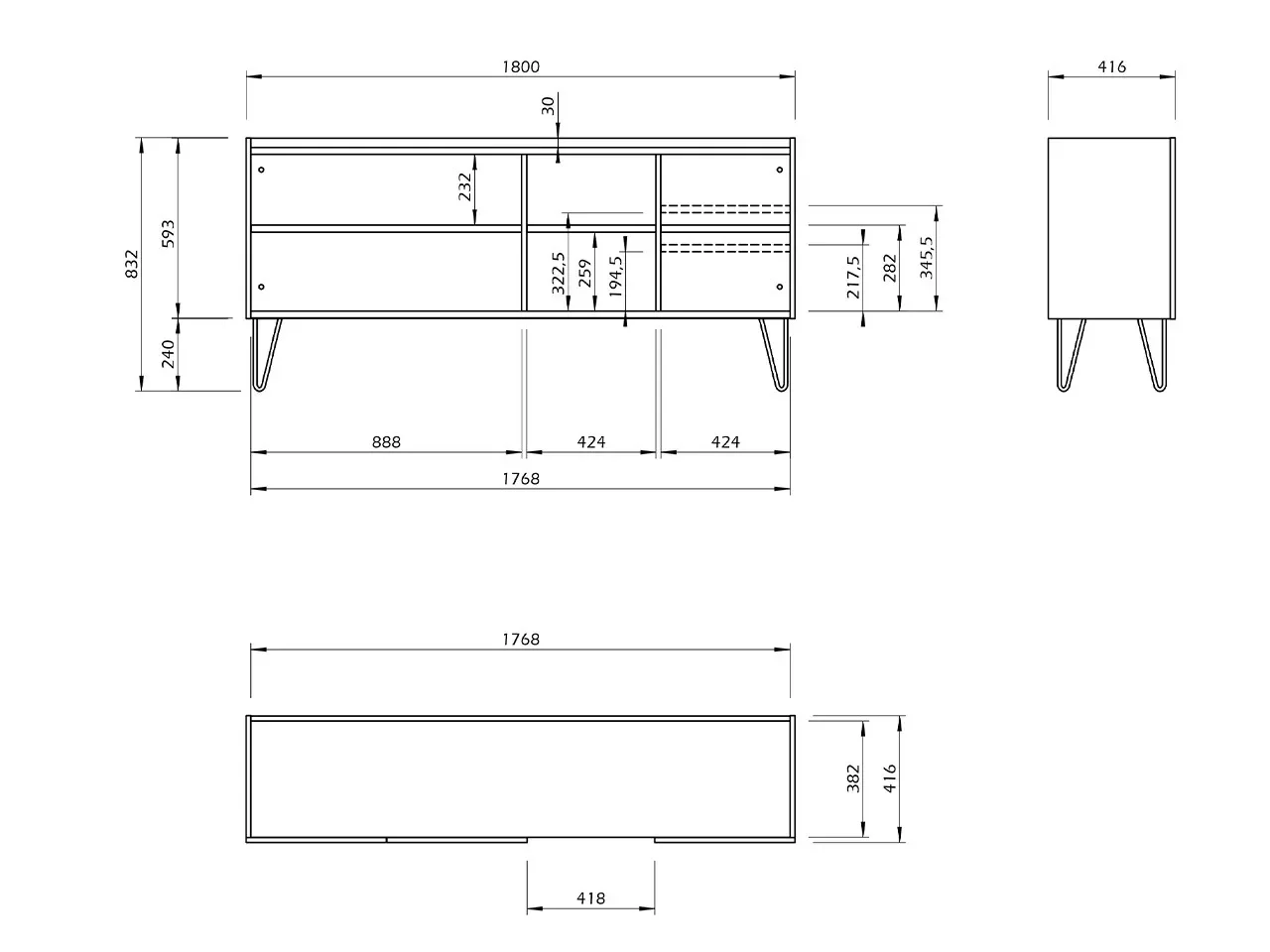 Credenza moderna bassa Nina - 1