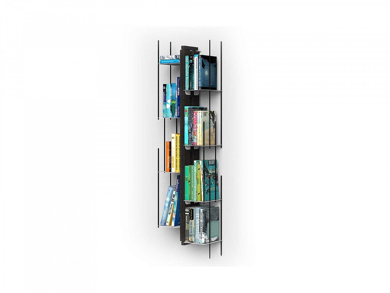 Zia Ortensia SF libreria sospesa in legno h105cm 7 ripiani verticale
